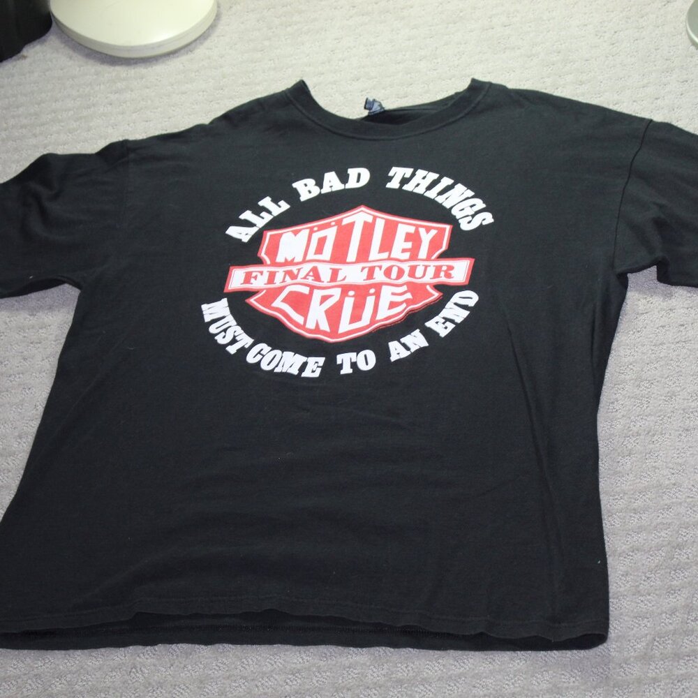 Vtg Motley Crue Sz XL All Bad Things Must Come to an End Final Tour 2015 T-shirt